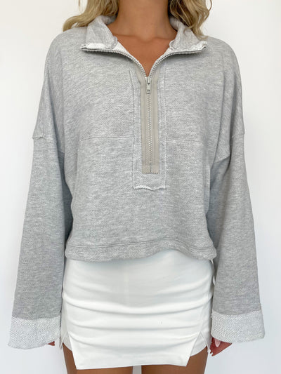 Out Of Town Crop Sweatshirt // Heather Gray