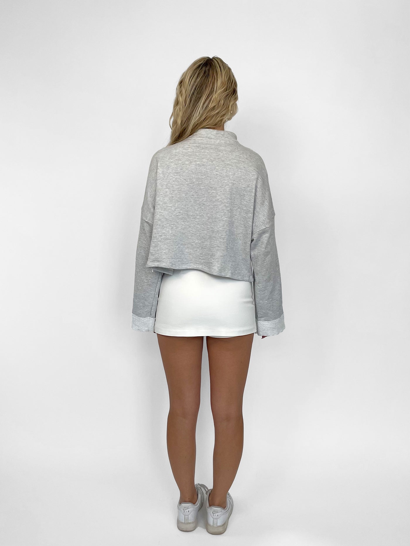 Out Of Town Crop Sweatshirt // Heather Gray