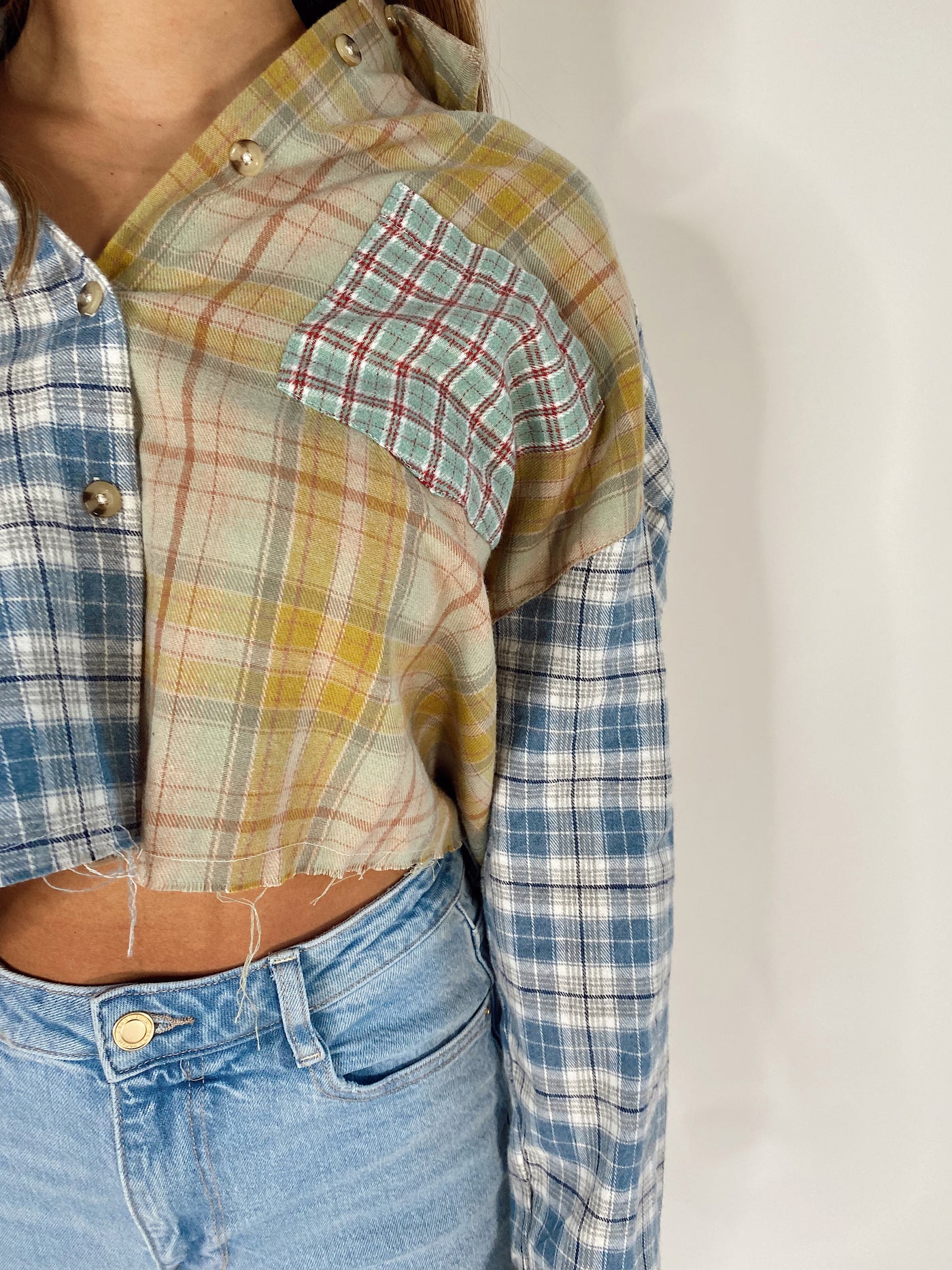 Tessa Cropped Flannel / Yellow